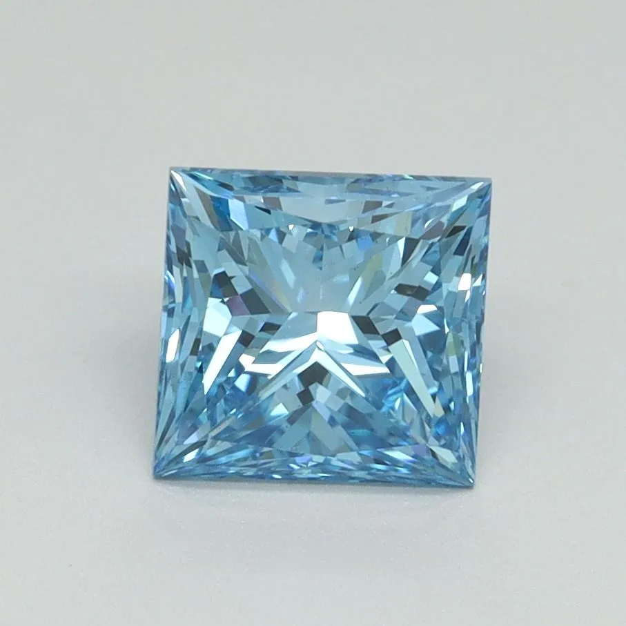 1.50ct PRINCESS Fancy Vivid Blue VS1 Coloured Lab diamond