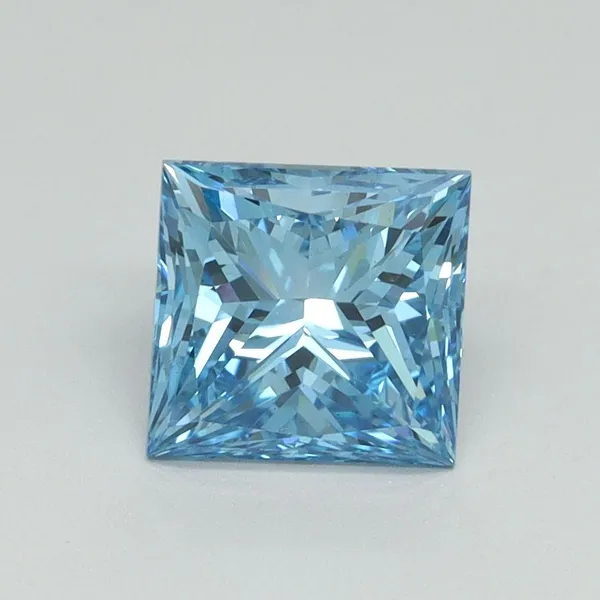 1.5ct PRINCESS Fancy Vivid Blue VS1 Coloured Lab diamond