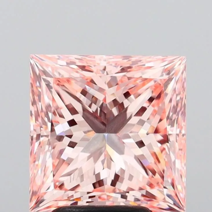 4.08ct PRINCESS Fancy Intense Pink VVS2 Coloured Lab diamond