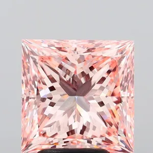 4.08ct PRINCESS Fancy Intense Pink VVS2 Coloured Lab diamond