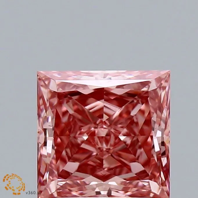 2.00ct PRINCESS Fancy Vivid Pink VS1 Coloured Lab diamond