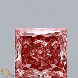 2ct PRINCESS Fancy Vivid Pink VS1 Coloured Lab diamond