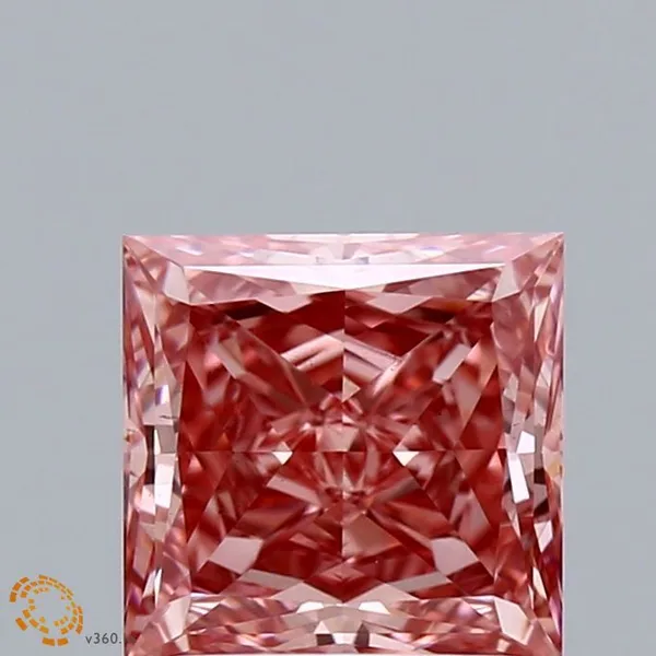 2ct PRINCESS Fancy Vivid Pink VS1 Coloured Lab diamond