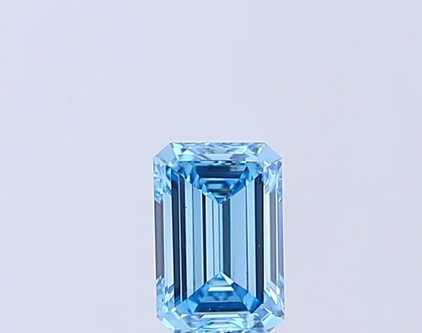 0.51ct EMERALD Fancy Vivid Blue VS1 Coloured Lab diamond