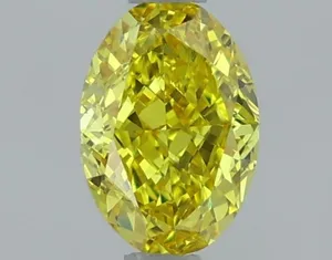 1.1ct OVAL Fancy Vivid Yellow VVS2 Coloured Lab diamond