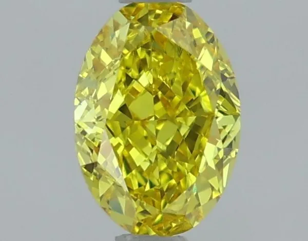 1.1ct OVAL Fancy Vivid Yellow VVS2 Coloured Lab diamond
