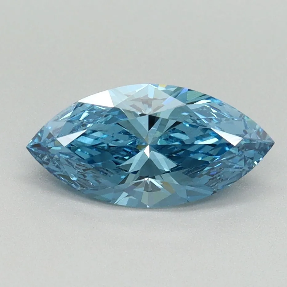 1.04ct MARQUISE Fancy Vivid Blue VS2 Coloured Lab diamond