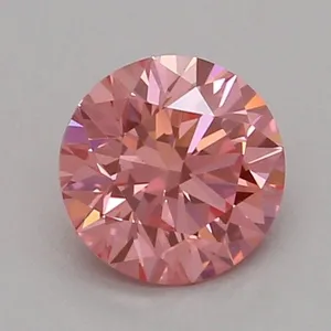 0.35ct ROUND Fancy Vivid Pink VVS2 Coloured Lab diamond