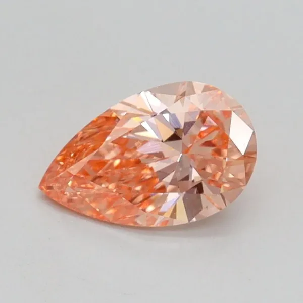 0.62ct PEAR Fancy Intense Pink VS1 Coloured Lab diamond