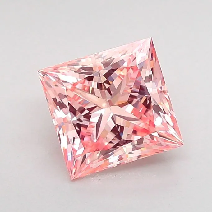 1.51ct PRINCESS Fancy Intense Pink VS1 Coloured Lab diamond