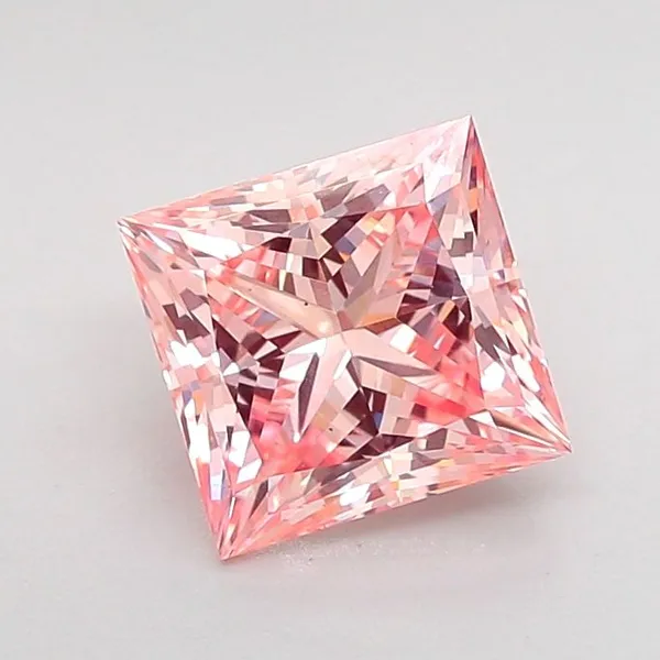 1.51ct PRINCESS Fancy Intense Pink VS1 Coloured Lab diamond