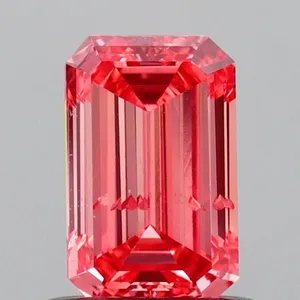 0.79ct EMERALD Fancy Vivid Pink SI2 Coloured Lab diamond