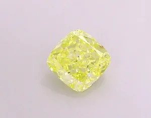 1.12ct CUSHION Fancy Vivid Yellow VVS2 Coloured Lab diamond