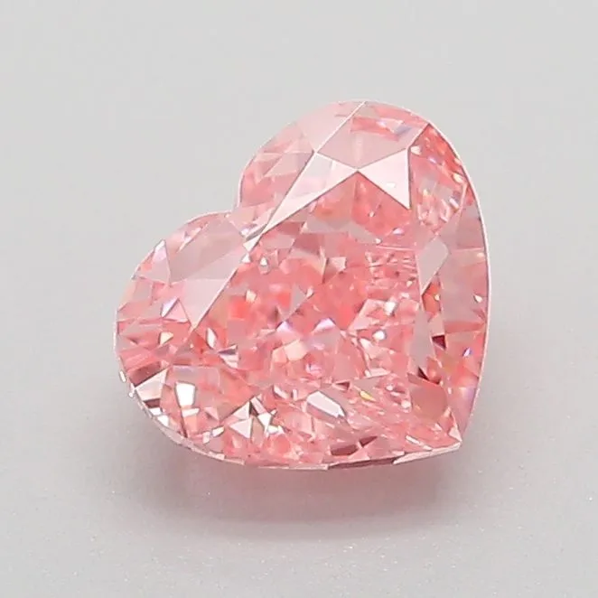 1.04ct HEART Fancy Vivid Pink VVS2 Coloured Lab diamond
