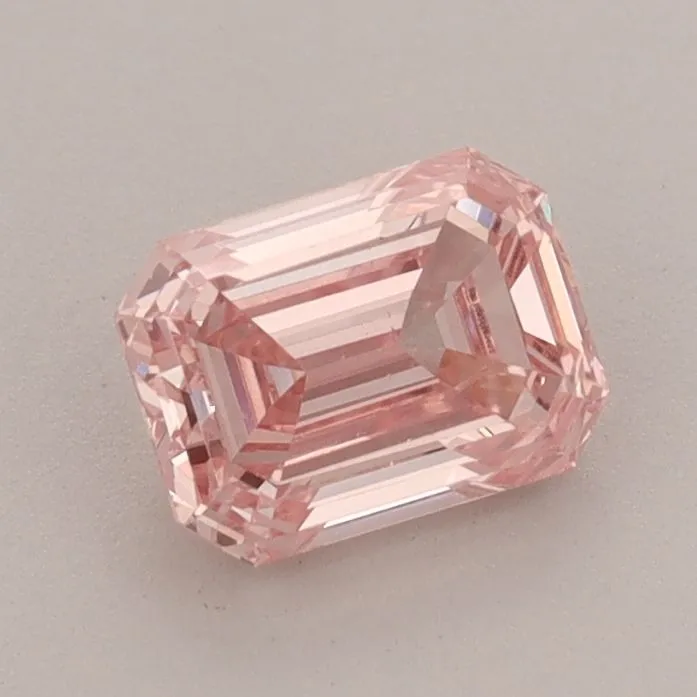 0.88ct EMERALD Fancy Vivid Pink VS1 Coloured Lab diamond