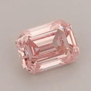 0.88ct EMERALD Fancy Vivid Pink VS1 Coloured Lab diamond