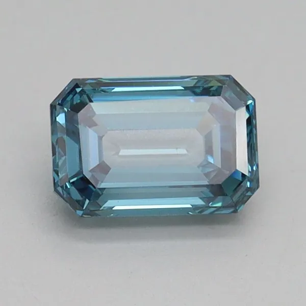 0.93ct EMERALD Fancy Vivid Blue VS1 Coloured Lab diamond