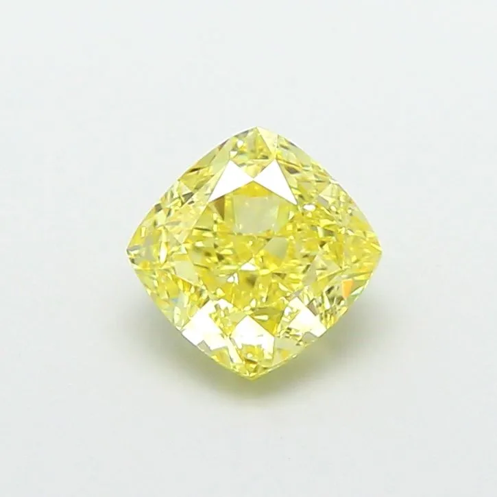 1.00ct CUSHION Fancy Intense Yellow VS2 Coloured Lab diamond