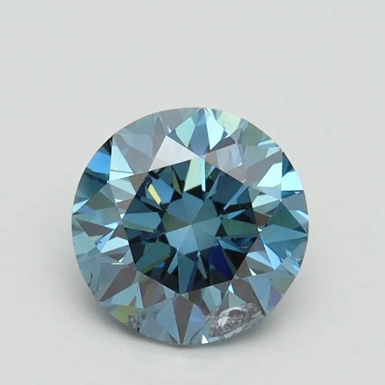 1.00ct ROUND Fancy Vivid Blue SI2 Coloured Lab diamond