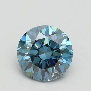 1ct ROUND Fancy Vivid Blue SI2 Coloured Lab diamond