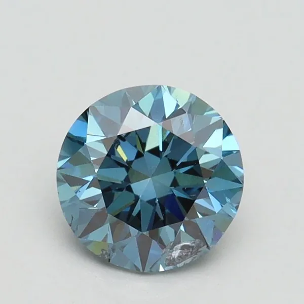 1ct ROUND Fancy Vivid Blue SI2 Coloured Lab diamond