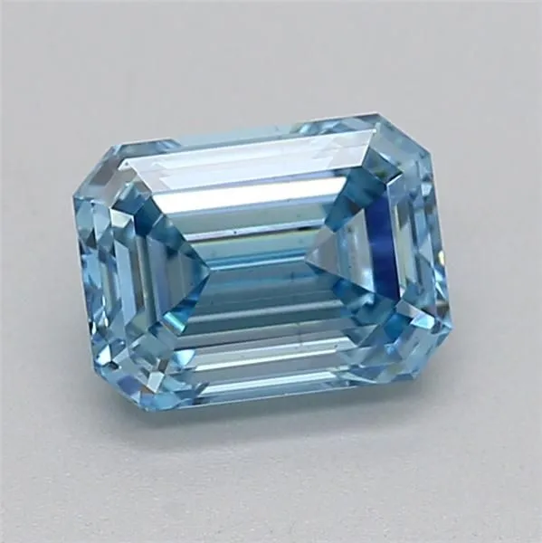 1.04ct EMERALD Fancy Intense Blue VS2 Coloured Lab diamond