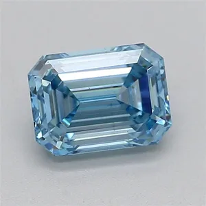 1.04ct EMERALD Fancy Intense Blue VS2 Coloured Lab diamond