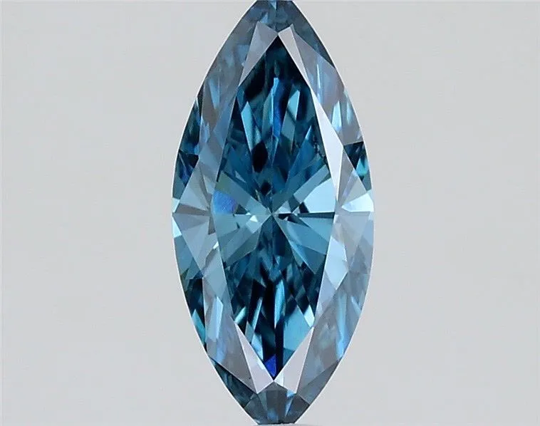 0.39ct MARQUISE Fancy Vivid Blue VVS2 Coloured Lab diamond