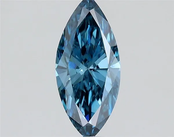 0.39ct MARQUISE Fancy Vivid Blue VVS2 Coloured Lab diamond