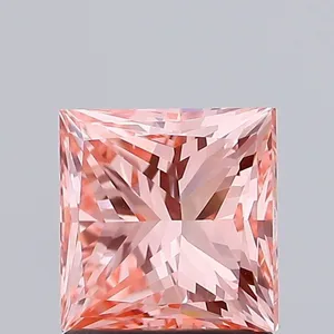1.53ct PRINCESS Fancy Vivid Pink VS2 Coloured Lab diamond