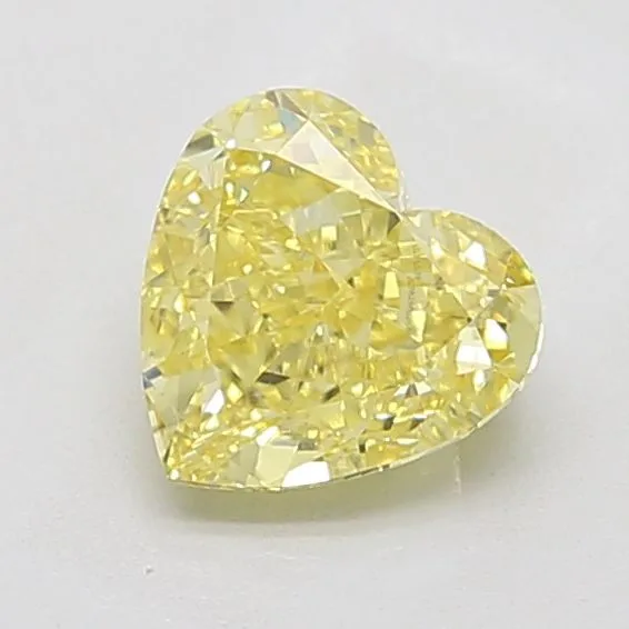 1.55ct HEART Fancy Vivid Yellow VS2 Coloured Lab diamond