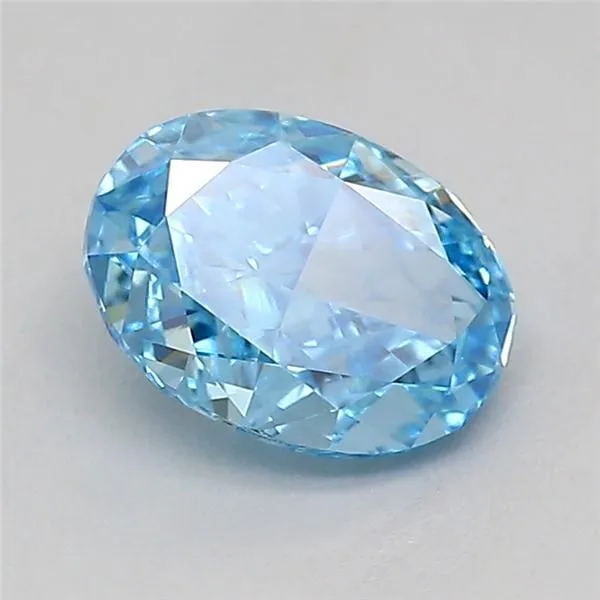 0.7ct OVAL Fancy Vivid Blue VS1 Coloured Lab diamond