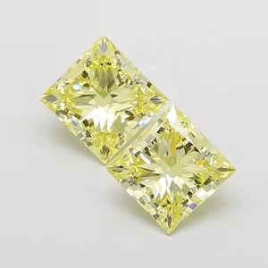 2.53ct PRINCESS Fancy Intense Yellow VS1 Coloured Lab diamond