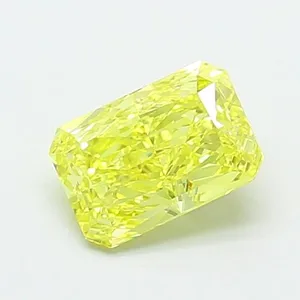 0.91ct RADIANT Fancy Vivid Yellow VVS2 Coloured Lab diamond
