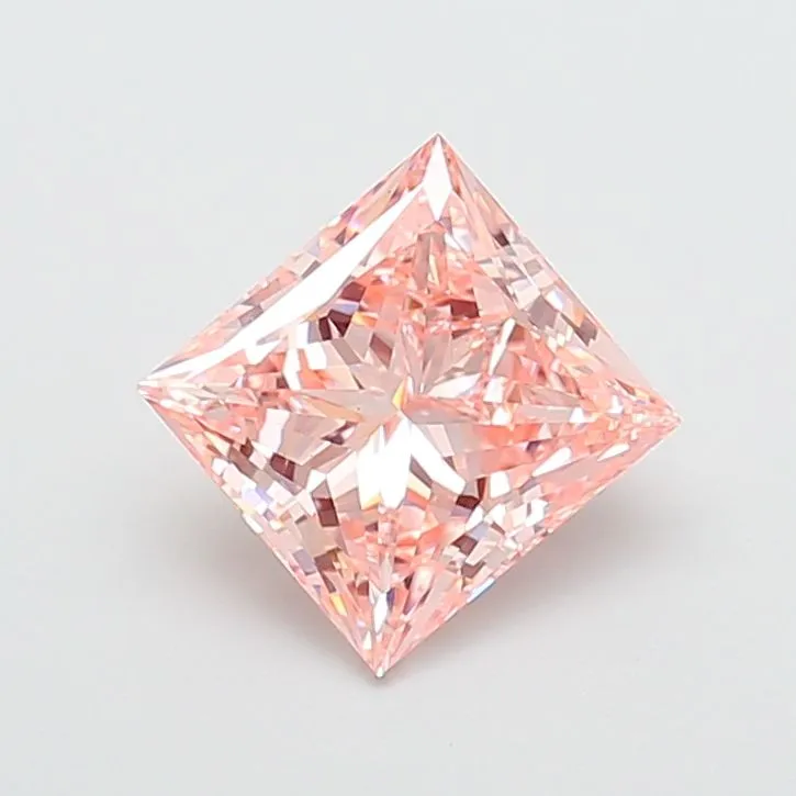 3.00ct PRINCESS Fancy Vivid Pink VS1 Coloured Lab diamond