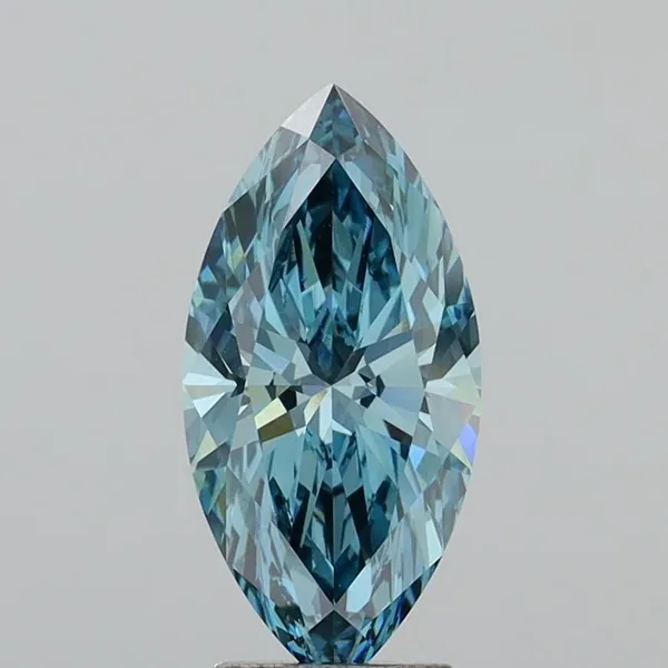 2.97ct MARQUISE Fancy Vivid Greenish Blue VVS2 Coloured Lab diamond