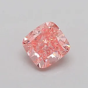 0.46ct CUSHION Fancy Vivid Pink VS1 Coloured Lab diamond