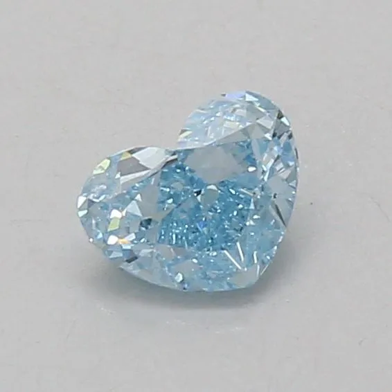 0.56ct HEART Fancy Vivid Blue VVS2 Coloured Lab diamond