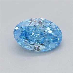 0.35ct OVAL Fancy Vivid Blue VS1 Coloured Lab diamond