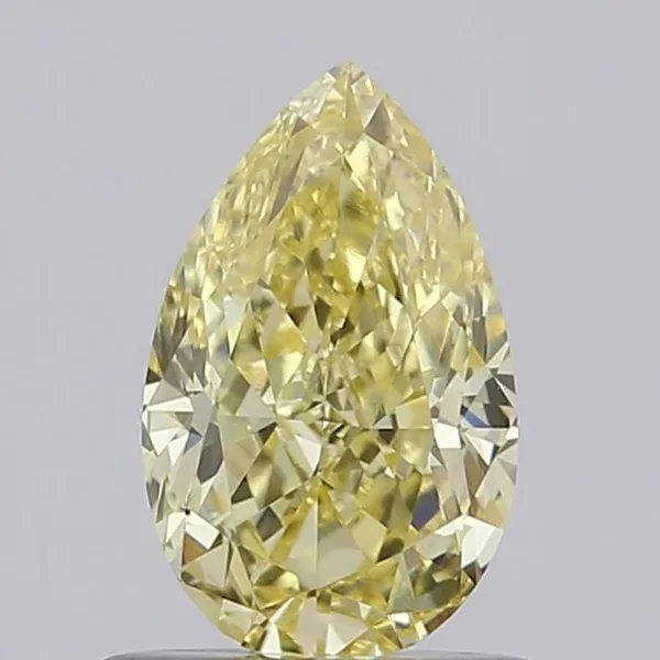 0.79ct PEAR Fancy Light Yellow VVS2 Coloured Lab diamond