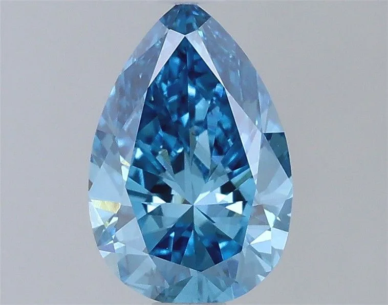 0.75ct PEAR Fancy Vivid Blue VS2 Coloured Lab diamond