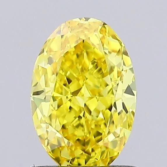 1.06ct OVAL Fancy Vivid Yellow VS1 Coloured Lab diamond
