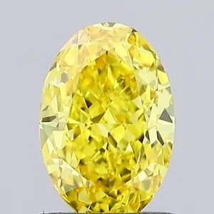 1.06ct OVAL Fancy Vivid Yellow VS1 Coloured Lab diamond