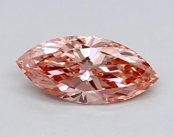 0.63ct MARQUISE Fancy Vivid Pink VVS2 Coloured Lab diamond