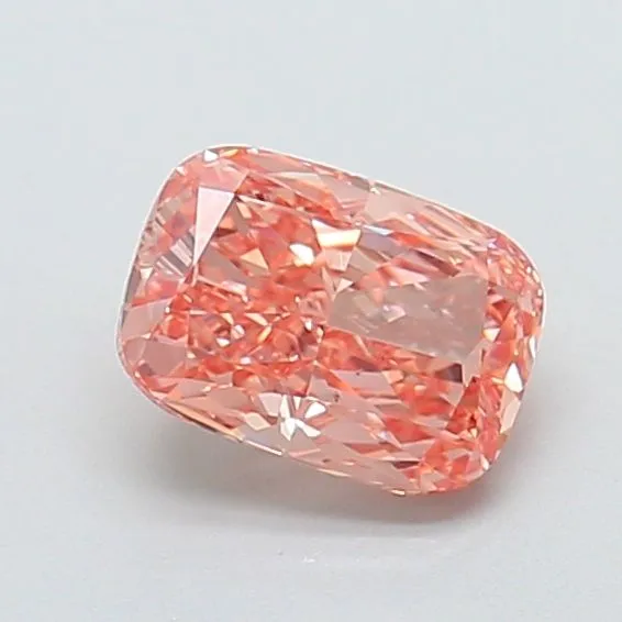1.40ct CUSHION Fancy Vivid Brownish Pink VS1 Coloured Lab diamond