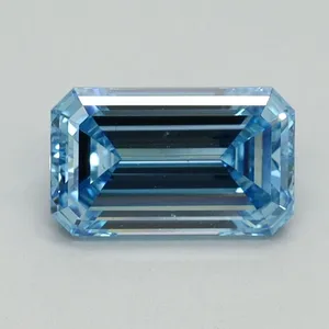 1.01ct EMERALD Fancy Vivid Blue VS1 Coloured Lab diamond