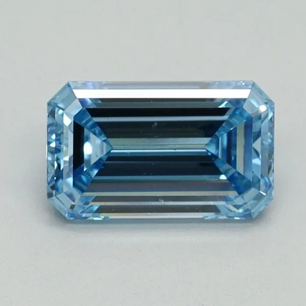 1.01ct EMERALD Fancy Vivid Blue VS1 Coloured Lab diamond