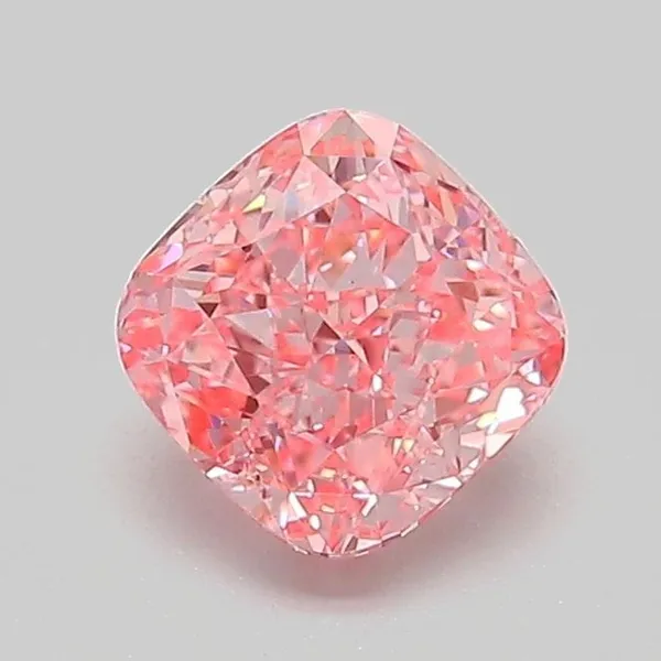1.03ct CUSHION Fancy Vivid Pink VS1 Coloured Lab diamond