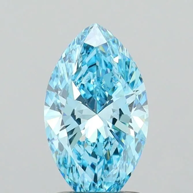 1.36ct MARQUISE Fancy Vivid Blue VVS2 Coloured Lab diamond
