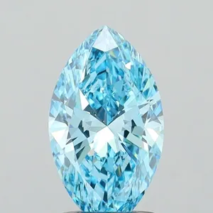 1.36ct MARQUISE Fancy Vivid Blue VVS2 Coloured Lab diamond